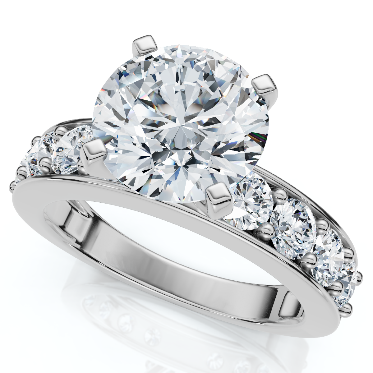 Certified 2.90Ct Round Diamond Engagement Ring 14k Gold or Platinum Lab Grown (F-G, VS)