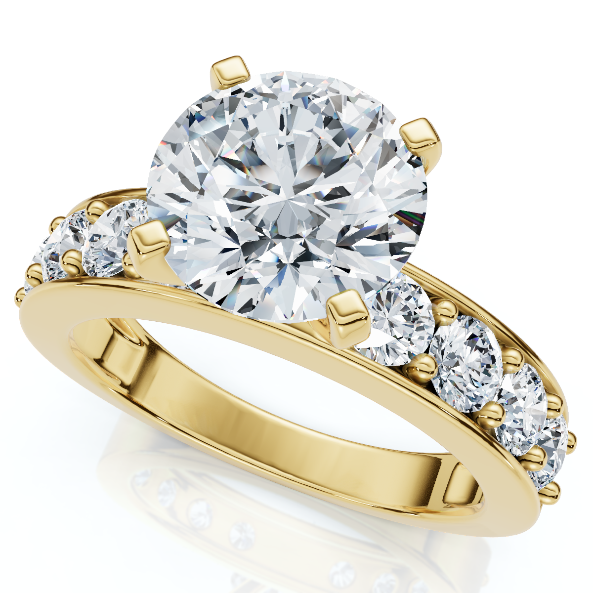 Certified 2.90Ct Round Diamond Engagement Ring 14k Gold or Platinum Lab Grown (F-G, VS)