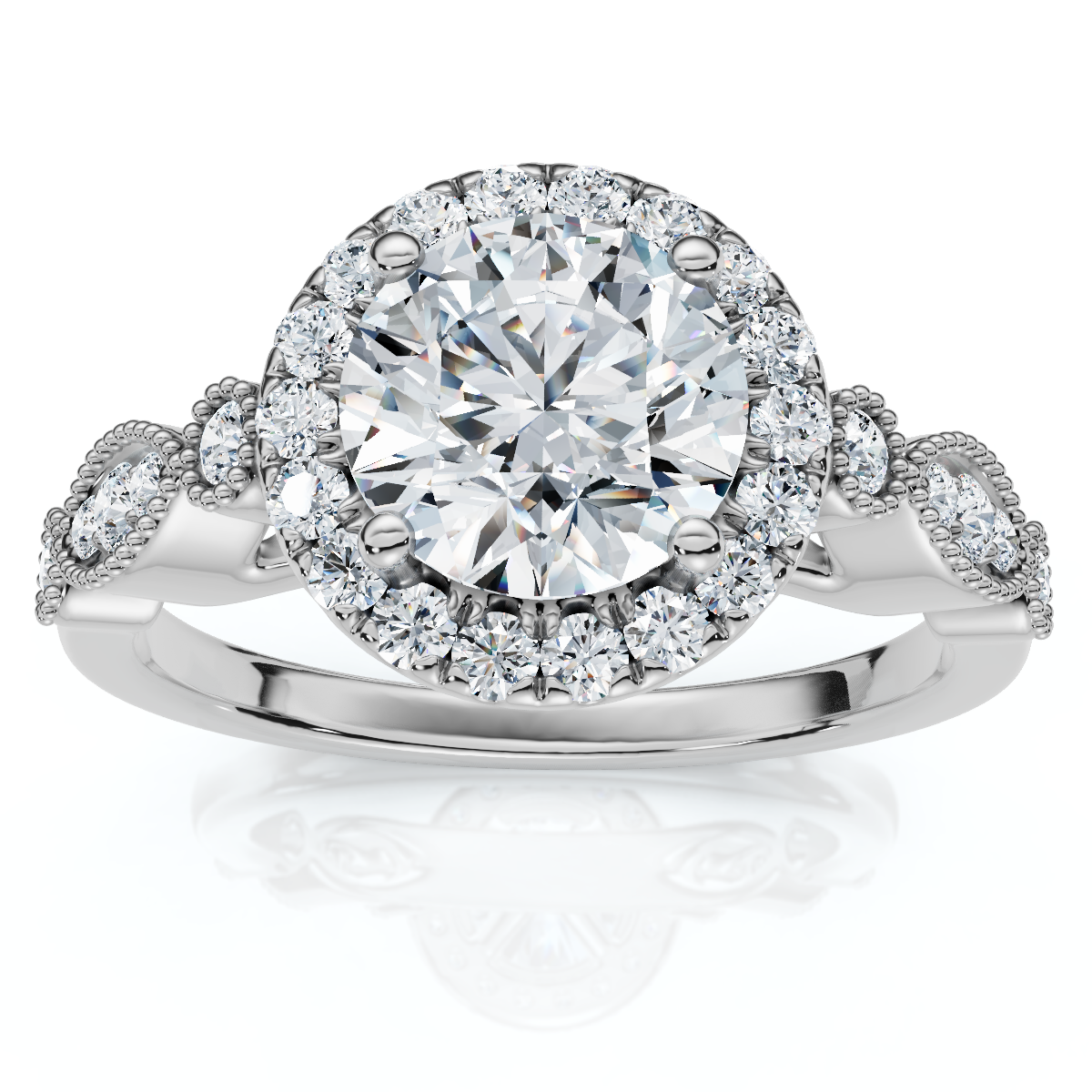 Certified 1 1/3Ct Diamond Round Engagement Ring 14k Gold or Platinum Lab Grown (F-G, VS)