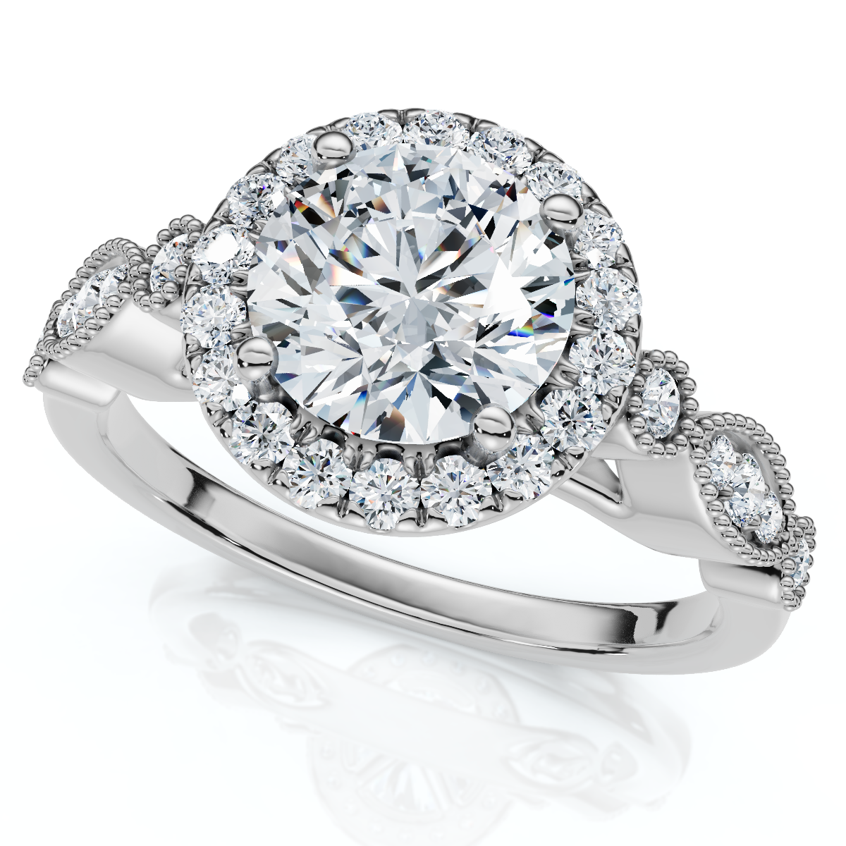 Certified 1 1/3Ct Diamond Round Engagement Ring 14k Gold or Platinum Lab Grown (F-G, VS)