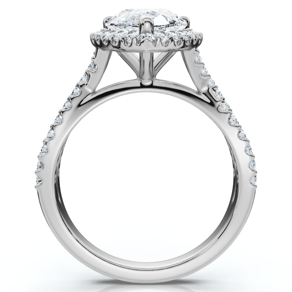 Certified 3Ct Pear Shape Diamond Engagement Ring 14k Gold or Platinum Lab Grown (F-G, VS)