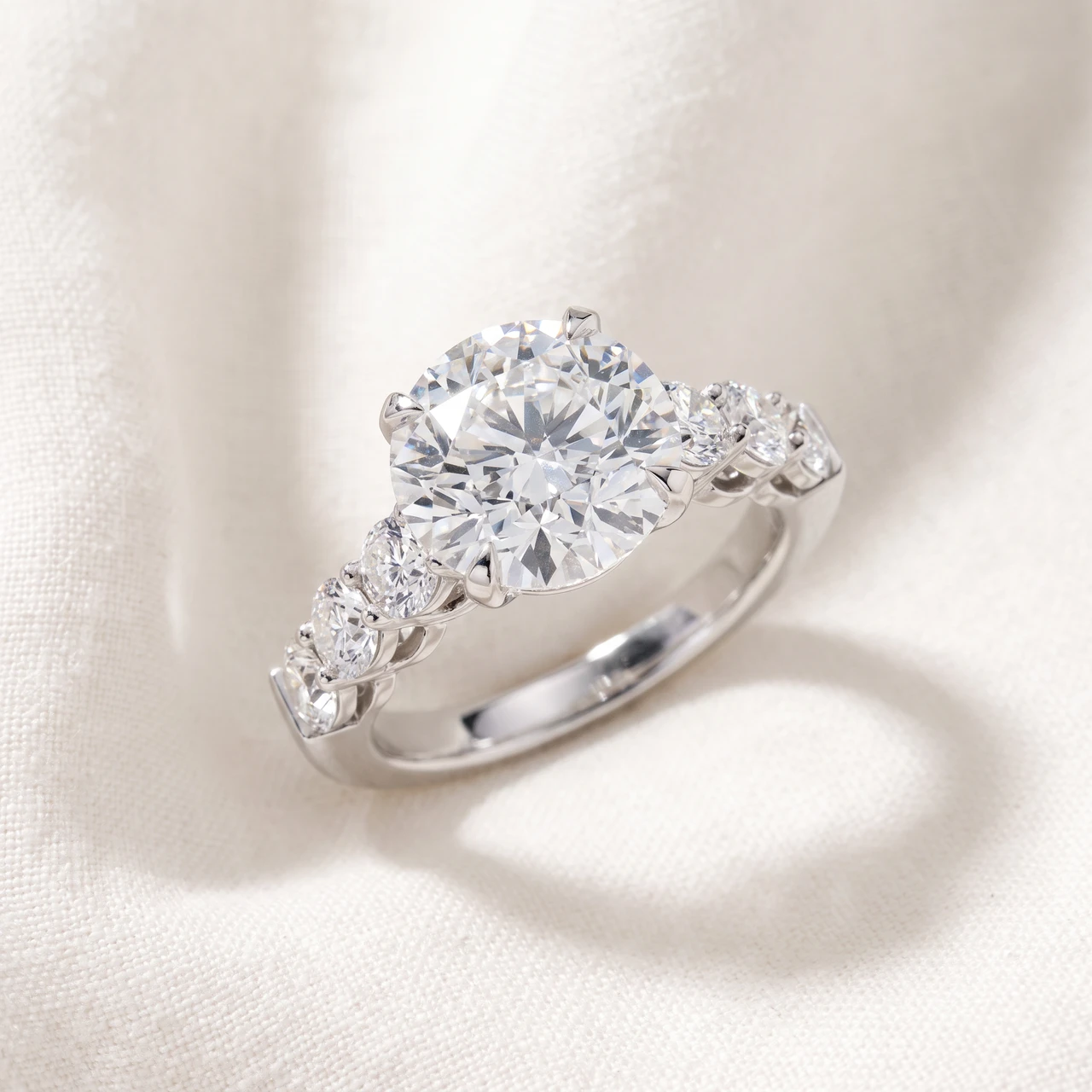 Certified 5Ct Elizabeth Diamond Engagement Ring Lab Grown (F-G, VS)