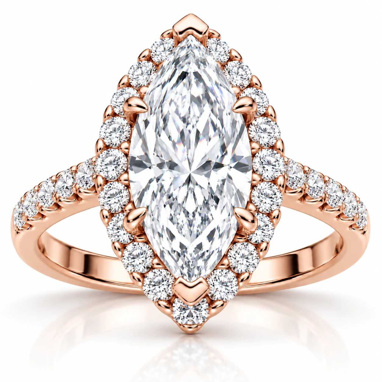 Certified 2.40Ct Marquise Halo Diamond Engagement Ring 14k Gold or Pt Lab Grown (F-G, VS)