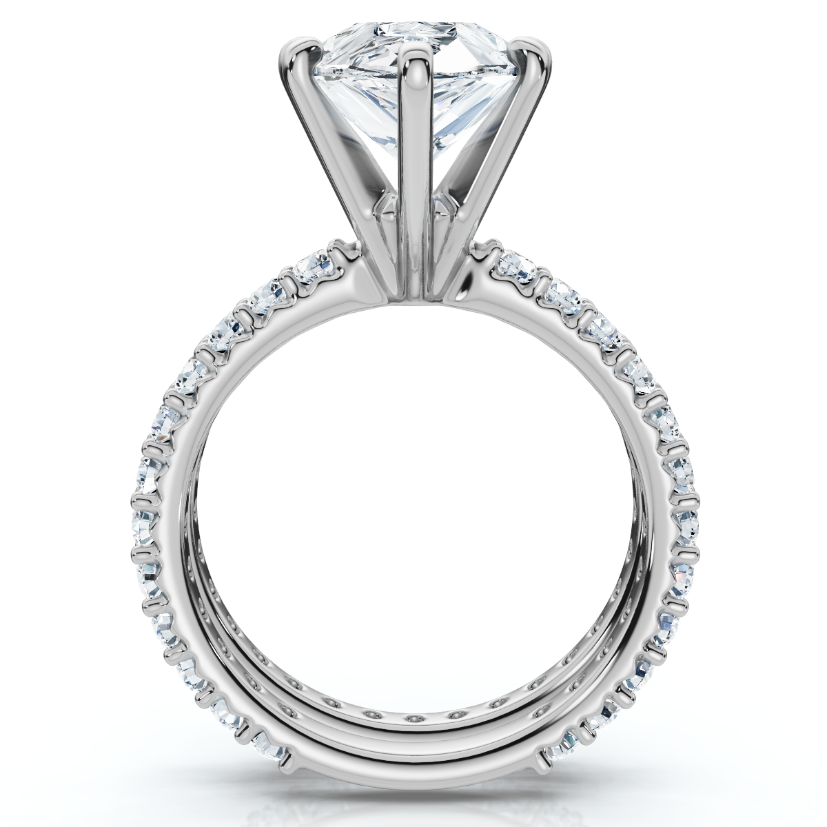 Certified 5.40Ct Pear Engagement Ring Wedding Band Set 14k Gold/Pt Lab Grown (F-G, VS)