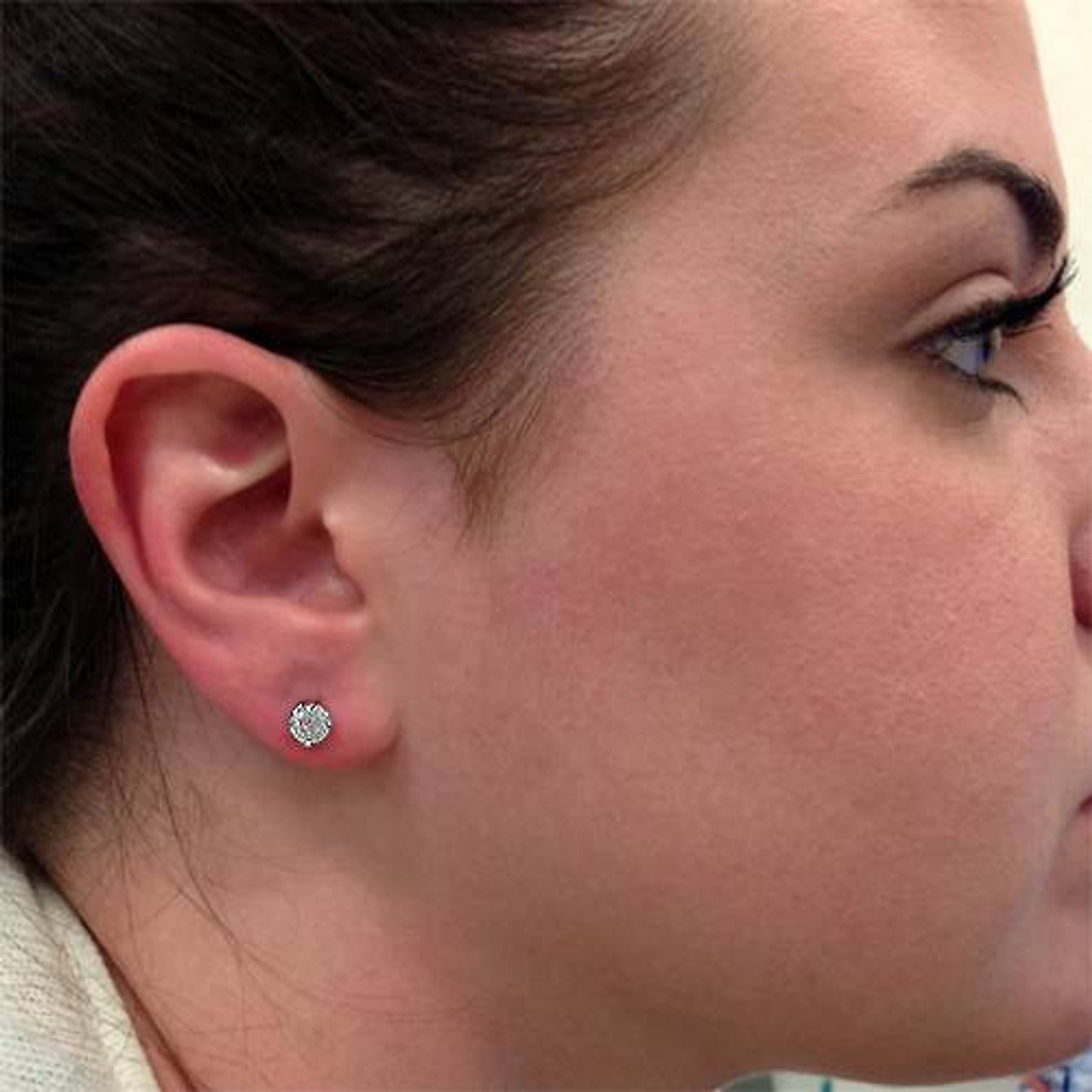 Diamond Stud Earrings For Women 14k White Gold Earrings1 01 Etsy