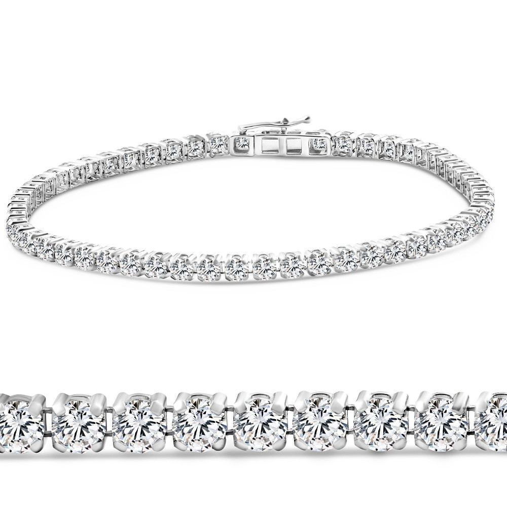 3Ct Diamond Lightweight 7" Tennis Bracelet 14k Gold Lab Grown (E-F, VS)