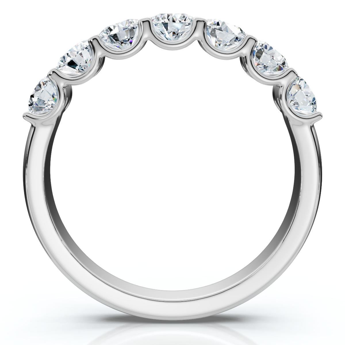 1Ct TW Diamond U Prong 7-Stone Wedding Ring 14k Gold or Platinum Lab Grown (E-F, VS)