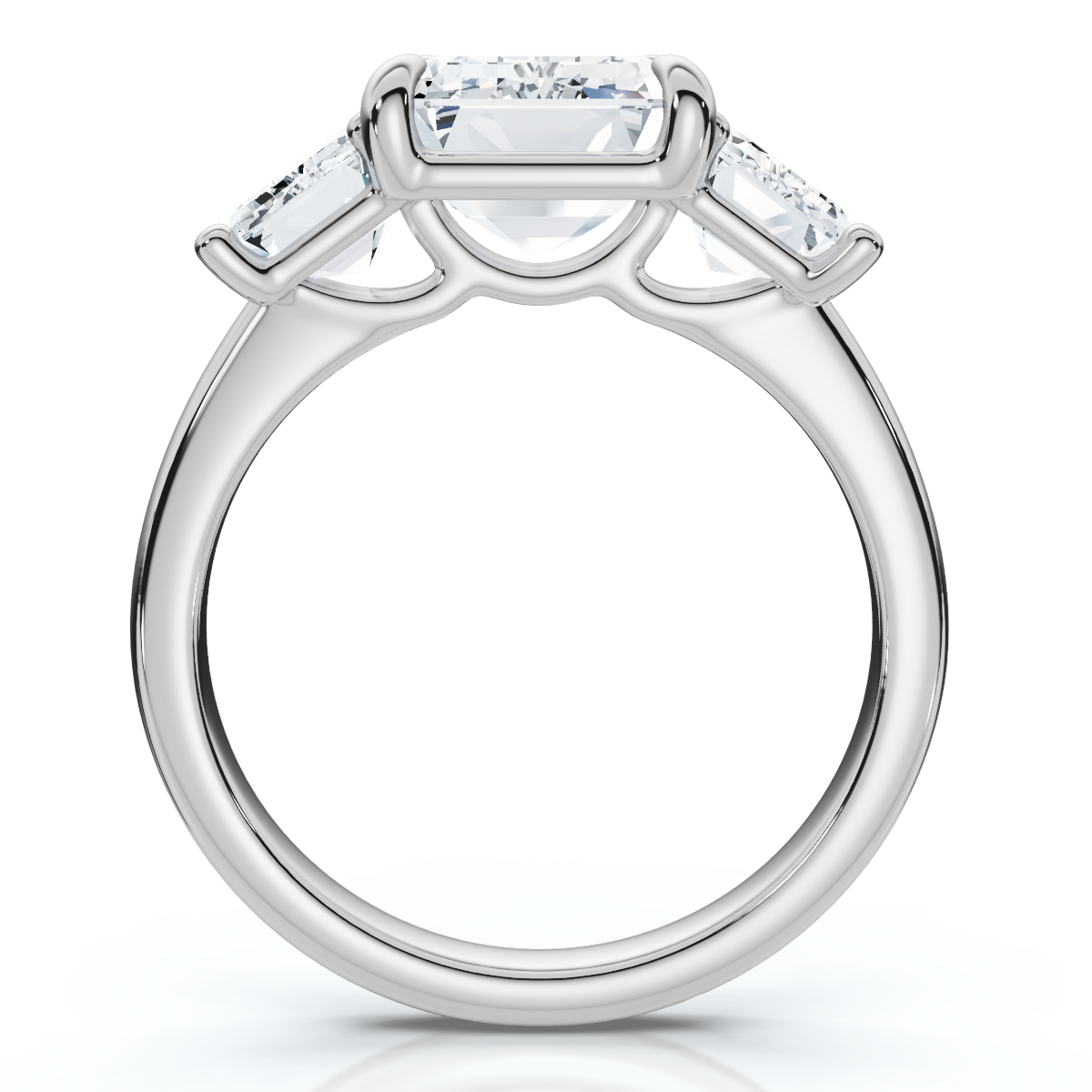 Cert. 5Ct Emerald Cut Diamond Engagement Ring 3-Stone 14k Gold or Pt Lab Grown (F-G, VS)