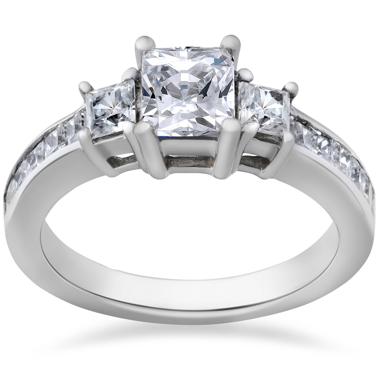 Customised 30 Pointer Square Halo Diamond Platinum Engagement Ring JL