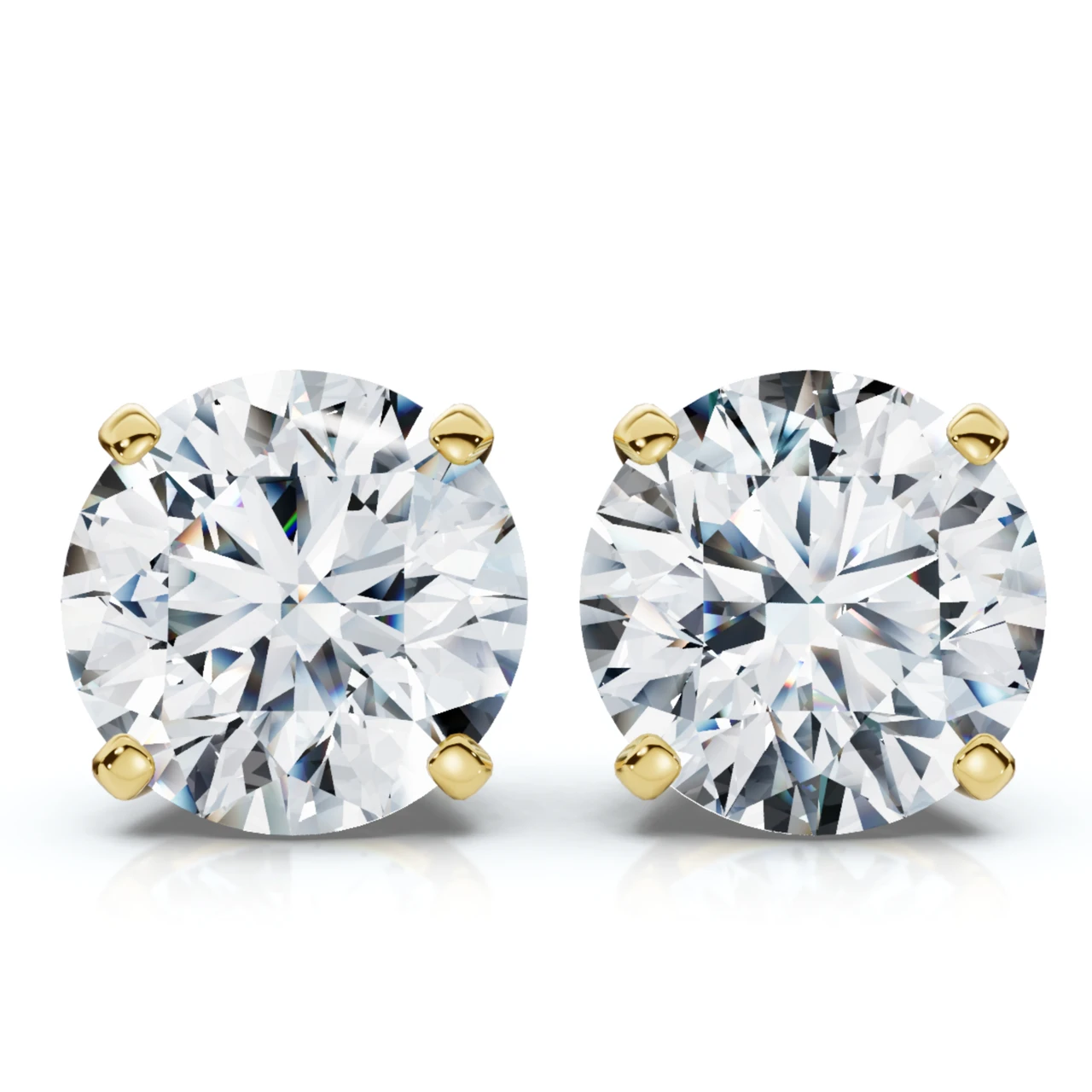 1Ct TW Round Diamond Studs 14k Gold Lab Grown (F-G, VS)
