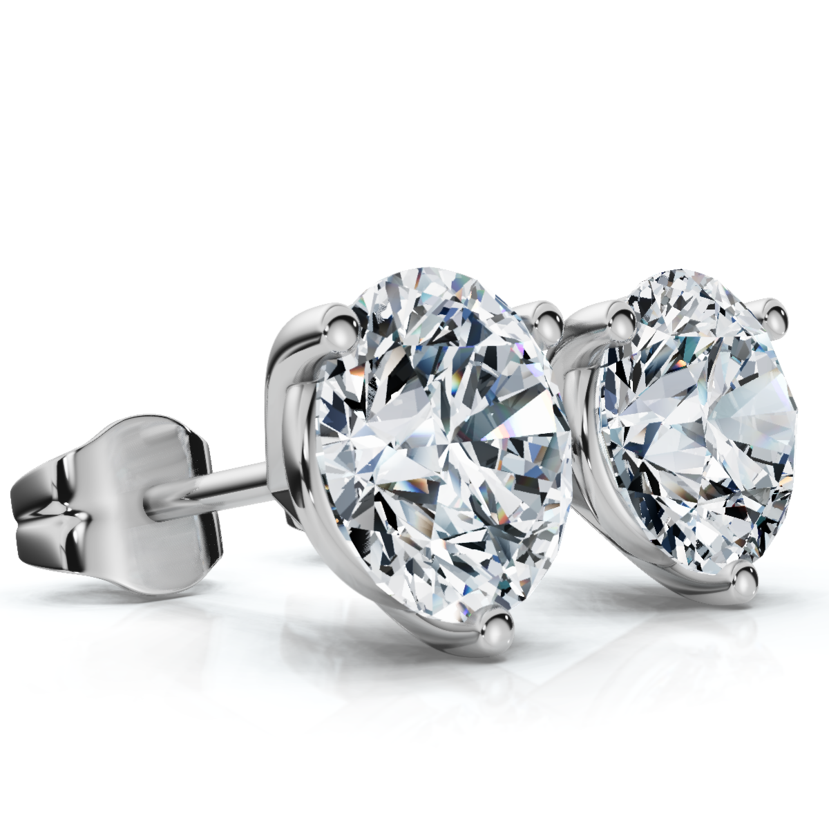 1.50Ct TW Round Diamond Martini Studs 3-Prong 14k Gold Lab Grown (F-G, VS)