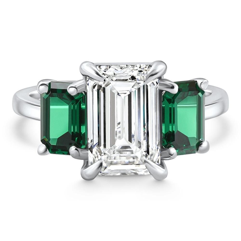 Certified 5Ct Green Emerald Diamond Ring 14k Gold or Platinum Lab Grown (F-G, VS)