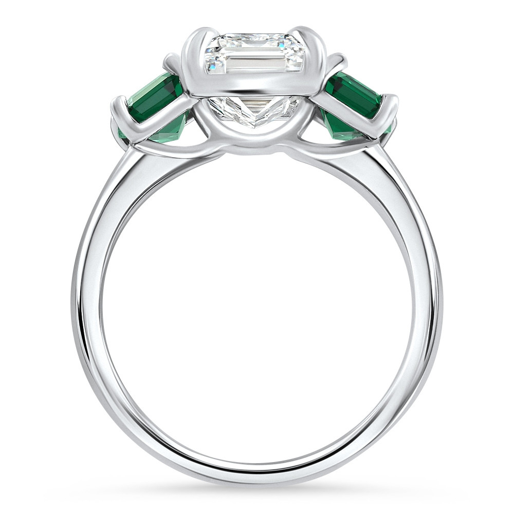 Certified 5Ct Green Emerald Diamond Ring 14k Gold or Platinum Lab Grown (F-G, VS)