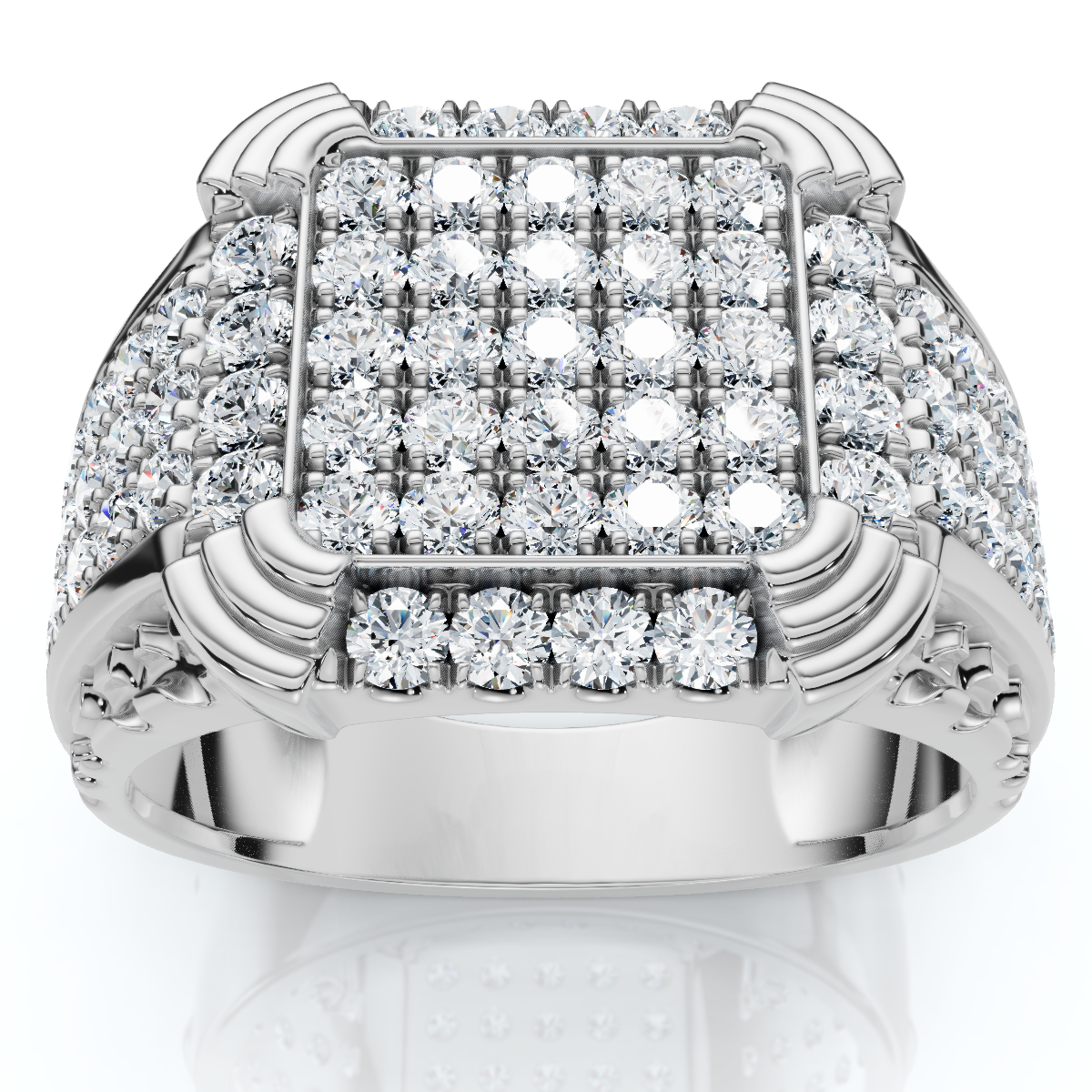 2Ct Men's Diamond Ring in 14k Gold Lab Grown (F-G, VS2-SI1)