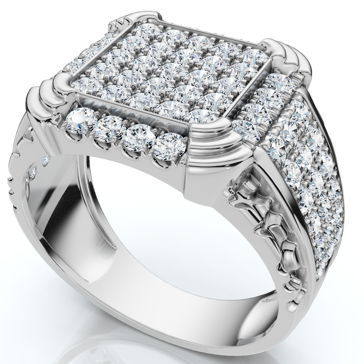 2Ct Men's Diamond Ring in 14k Gold Lab Grown (F-G, VS2-SI1)