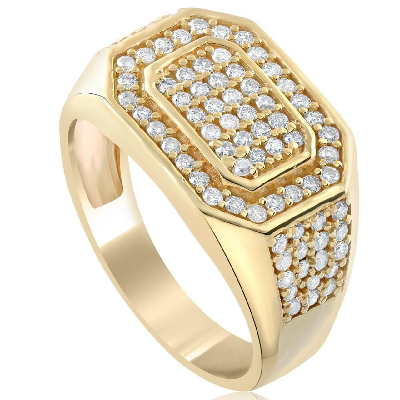 1Ct Men's Diamond Ring in 14k Gold Lab Grown (F-G, VS2-SI1)