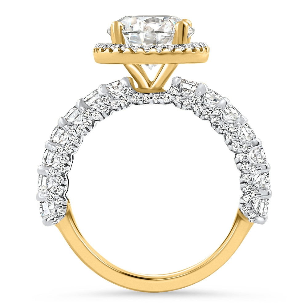Certified 4.00Ct Diamond Engagement Ring 14k Gold Lab Grown (2 1/2Ct Center) (G-H, VS)
