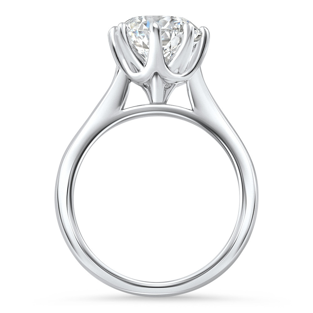 Certified 3Ct Portuguese Cut Diamond Engagement Ring 14k White Gold Lab Grown (E-F, VS)