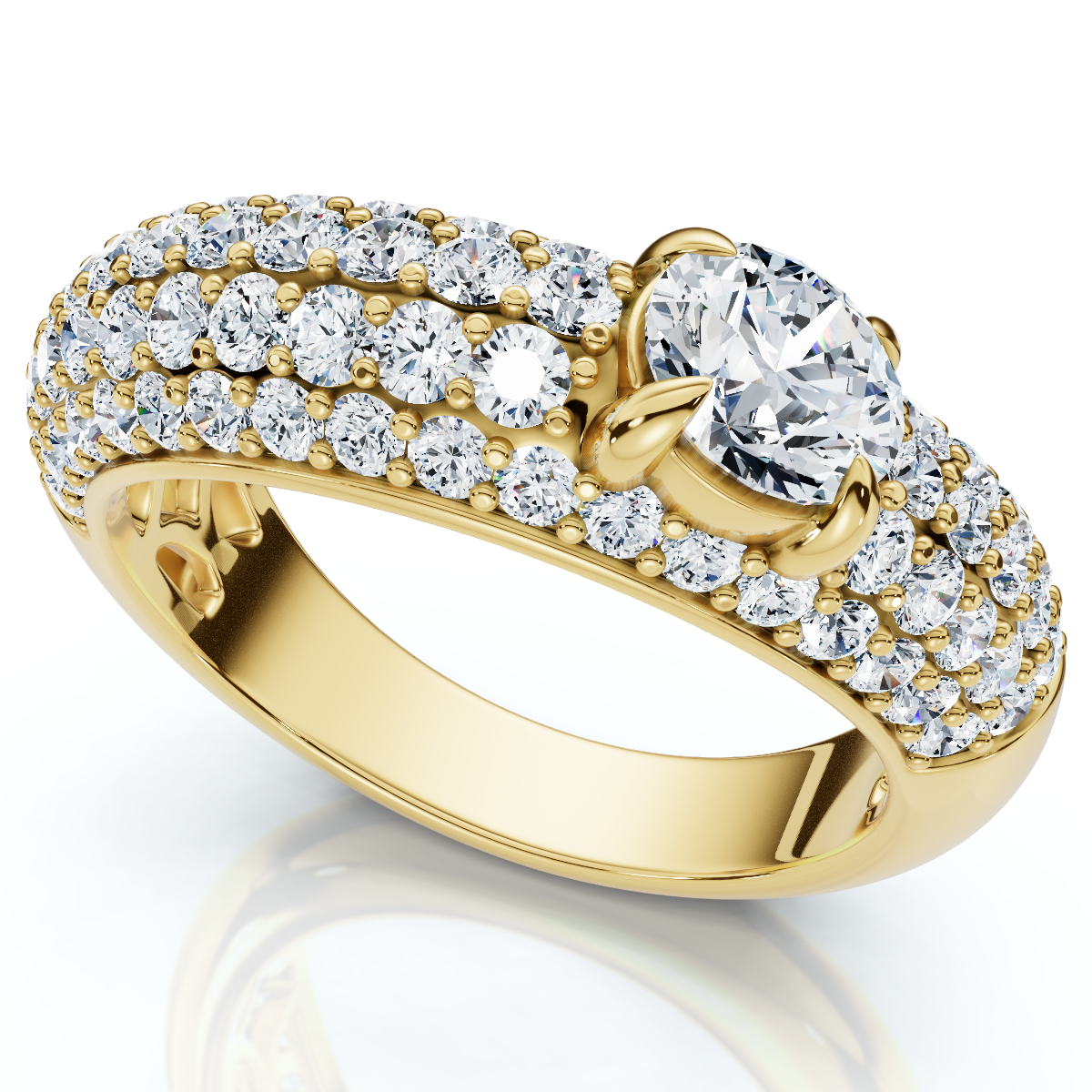 1 1/2Ct Pave Kimberly Diamond Anniversary Ring 14k Gold or Platinum Lab Grown (E-F, VS)