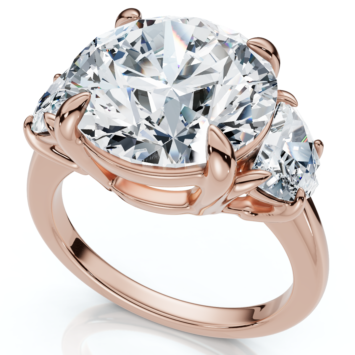 Certified 7Ct Diamond & Halfmoon Engagement Ring Lab Grown (F-G, VS)