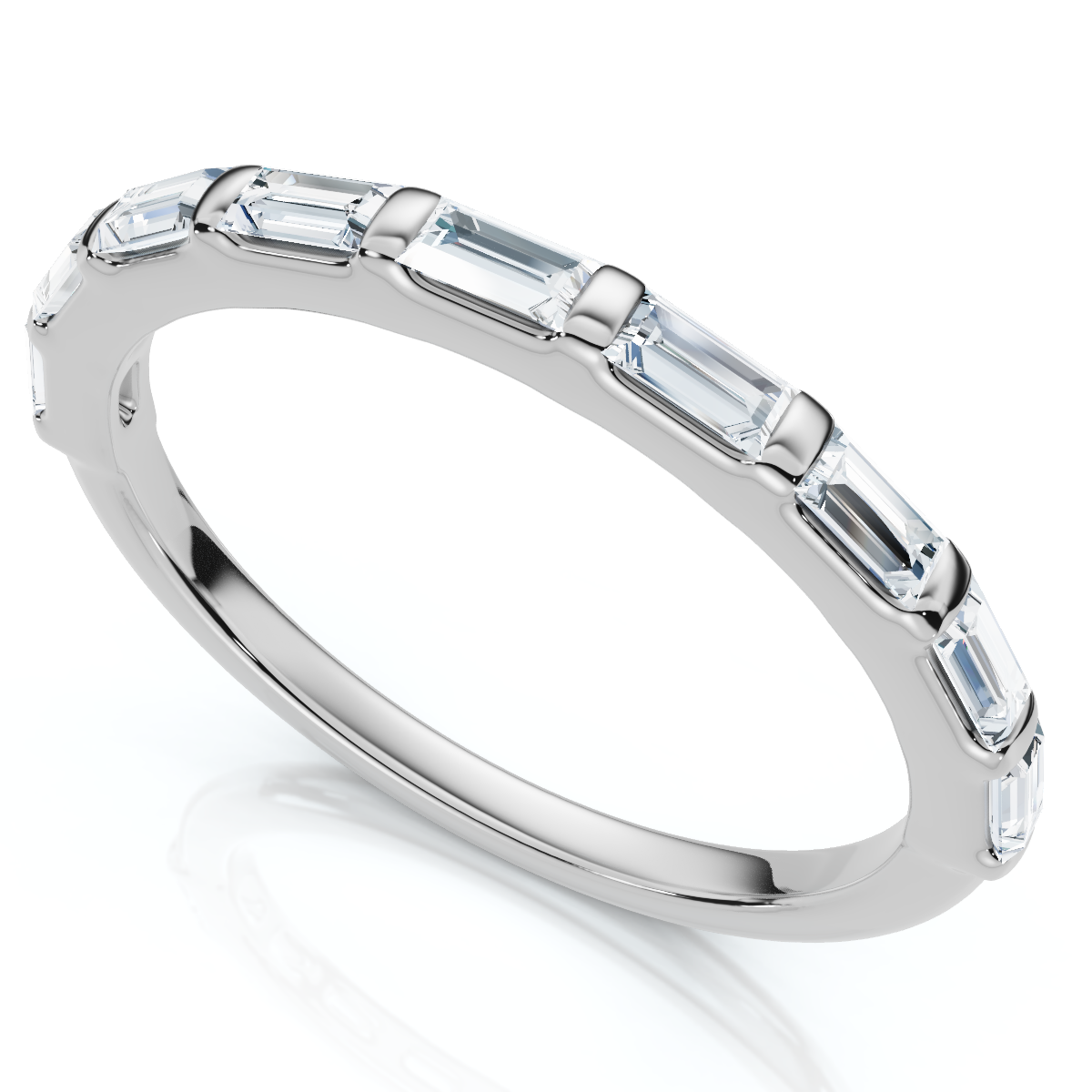 1/2Ct Baguette Diamond Anniversary Stackable Band 14k Gold or Platinum Lab Grown (E-F, VS)