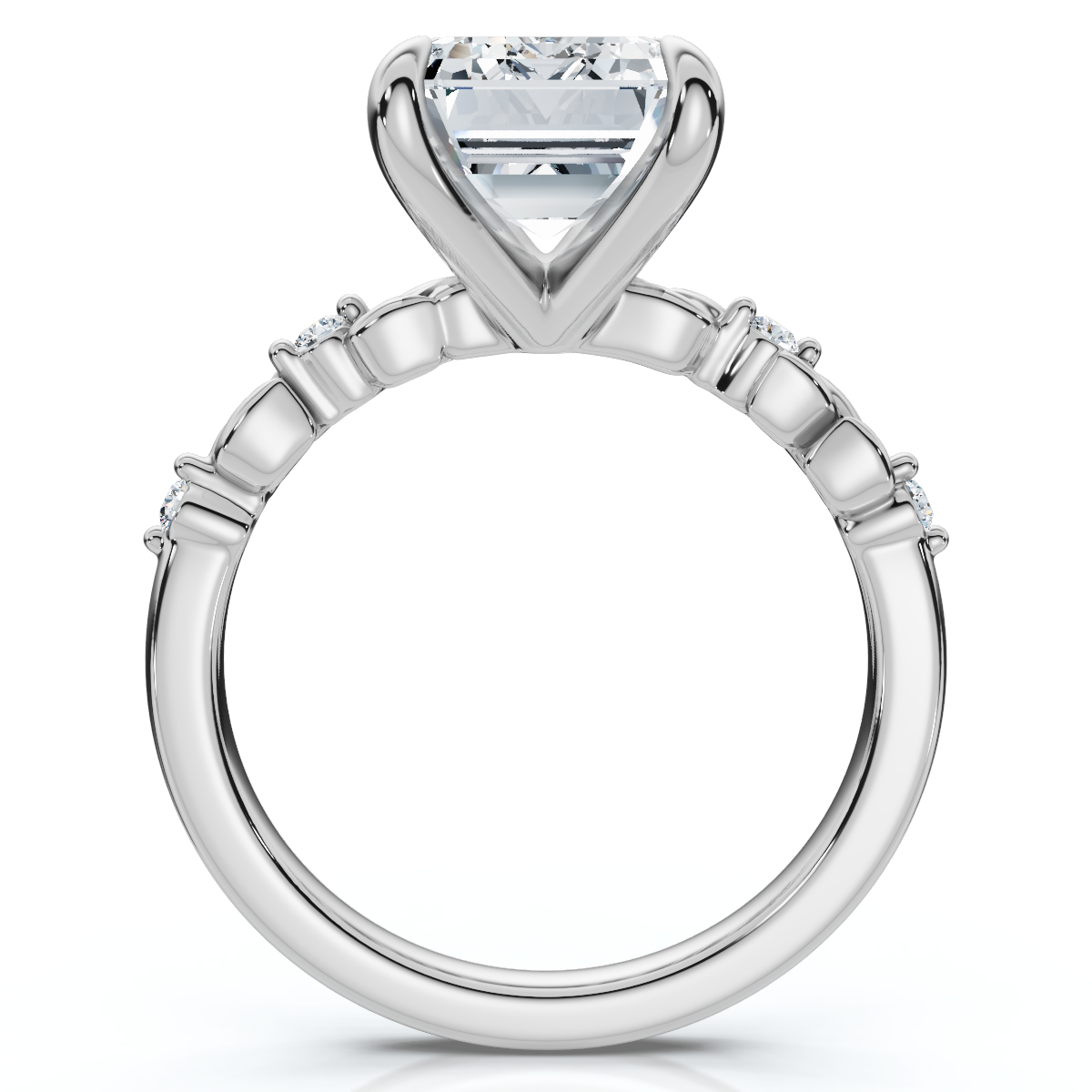 Certified 4.05Ct Emerald Cut Diamond Engagement Ring 14k White Gold Lab Grown (F-G, VS)