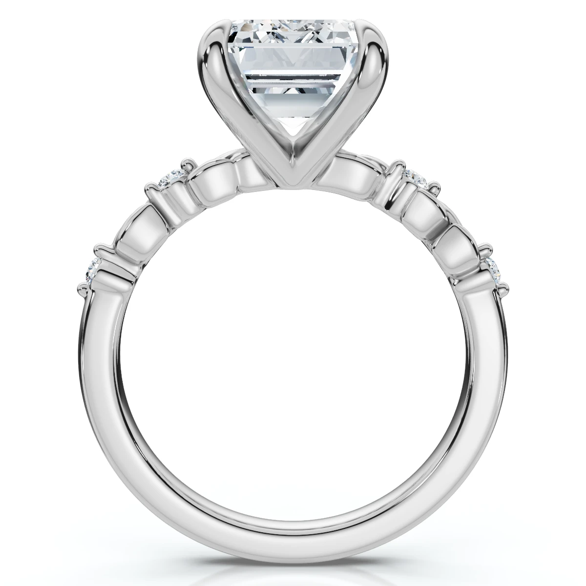 Certified 4.05Ct Emerald Cut Diamond Engagement Ring 14k White Gold Lab Grown (F-G, VS)