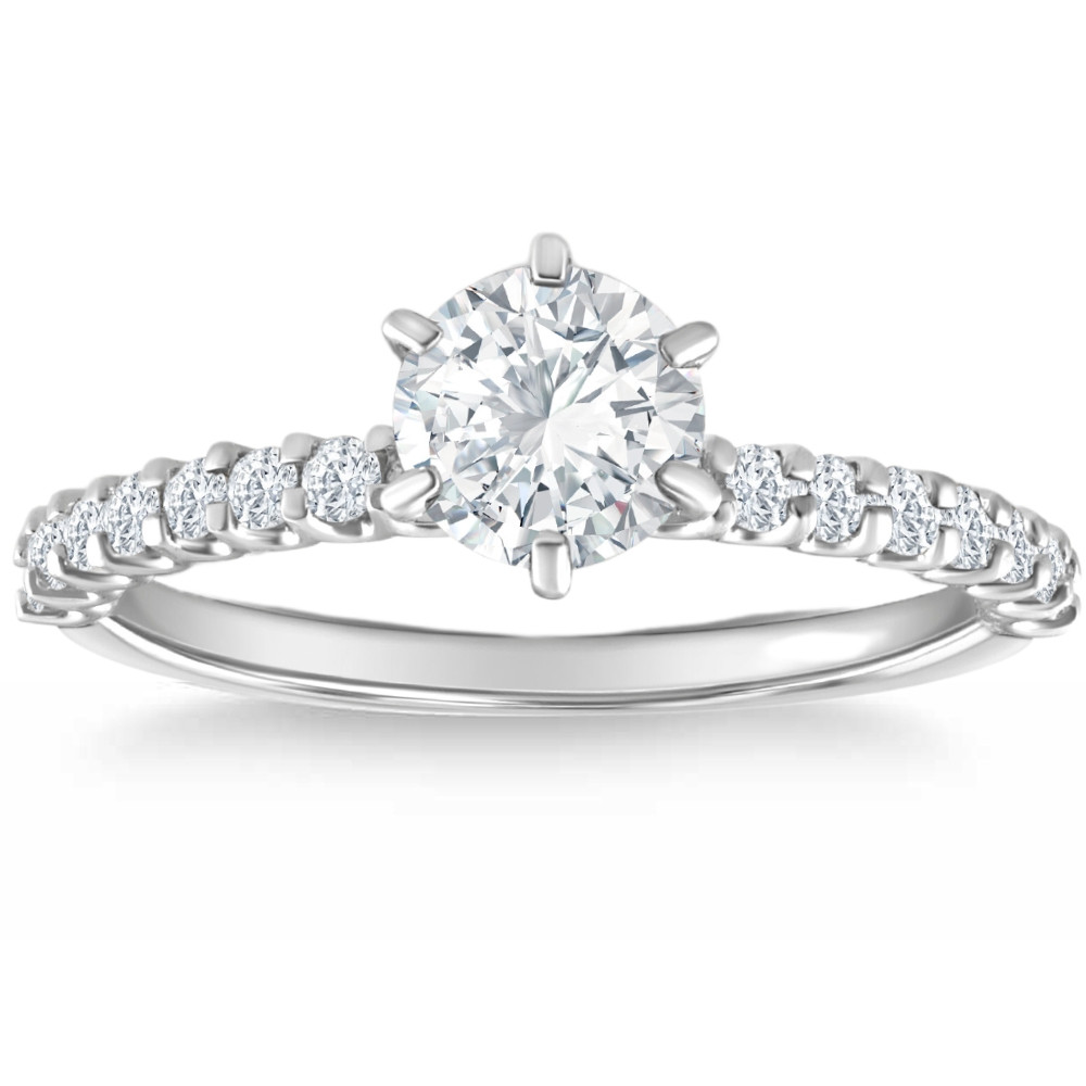 Certified 1.45Ct Platinum Round Cut Diamond Engagement Ring Lab Grown Size 8 (D-E, SI)