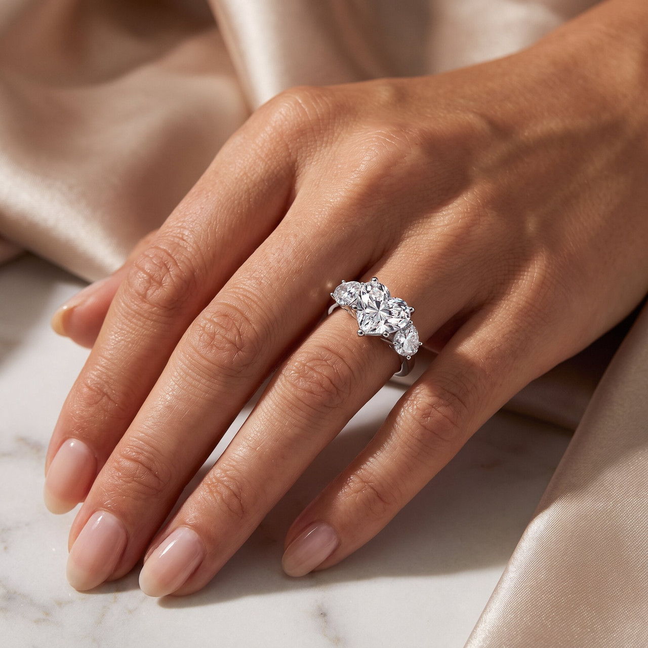 Certified 5Ct Heart Shape Diamond Engagement Ring 14k Gold or Platinum Lab Grown (F-G, VS)