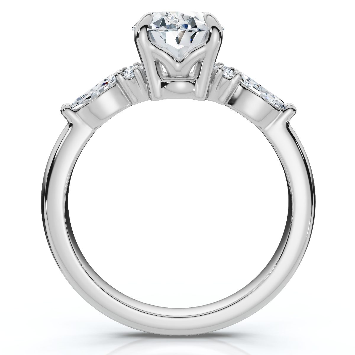 1 3/4Ct Oval Diamond Nadia Engagement Ring 14k Gold or Platinum Lab Grown (E-F, VS)