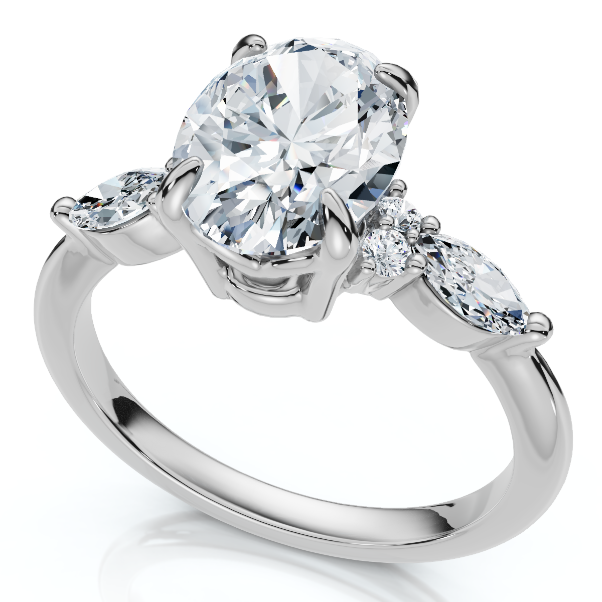 1 3/4Ct Oval Diamond Nadia Engagement Ring 14k Gold or Platinum Lab Grown (E-F, VS)