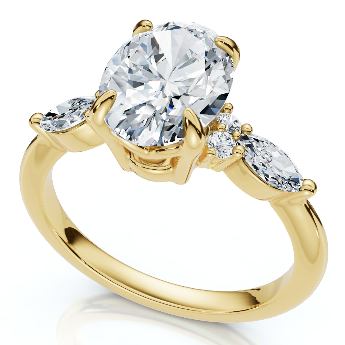 1 3/4Ct Oval Diamond Nadia Engagement Ring 14k Gold or Platinum Lab Grown (E-F, VS)