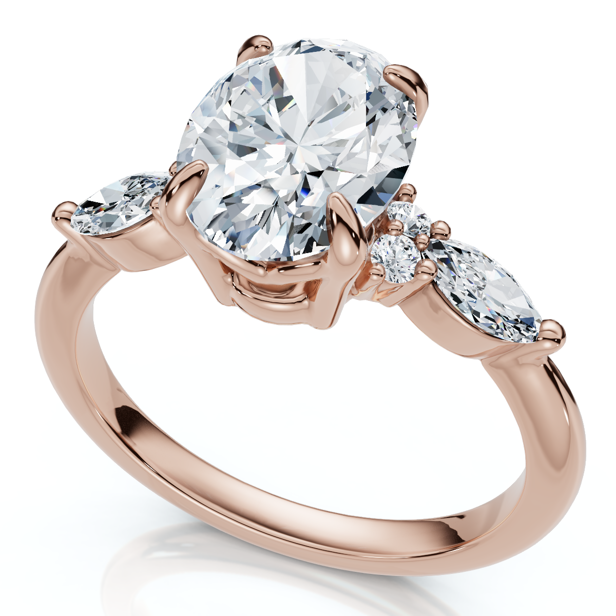 1 3/4Ct Oval Diamond Nadia Engagement Ring 14k Gold or Platinum Lab Grown (E-F, VS)