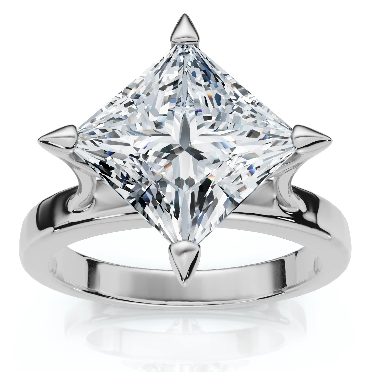 Certified 3Ct Princess Cut Diamond Solitaire Engagement Ring 14k or Pt Lab Grown (F-G, VS)