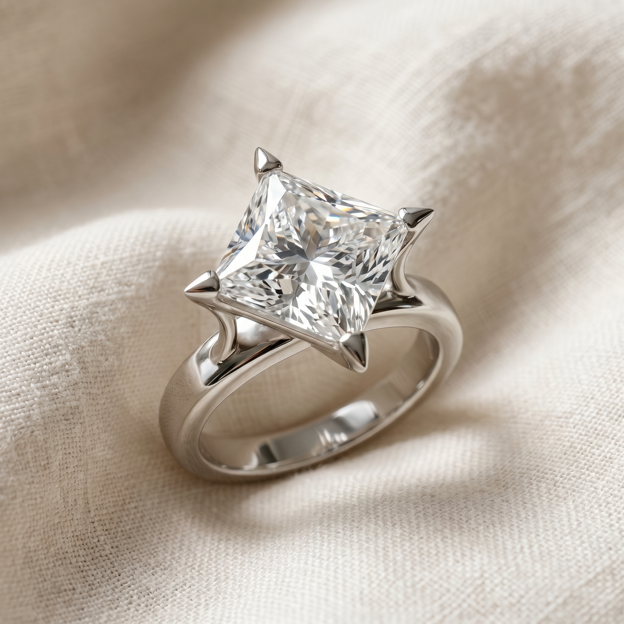 Certified 3Ct Princess Cut Diamond Solitaire Engagement Ring 14k or Pt Lab Grown (F-G, VS)