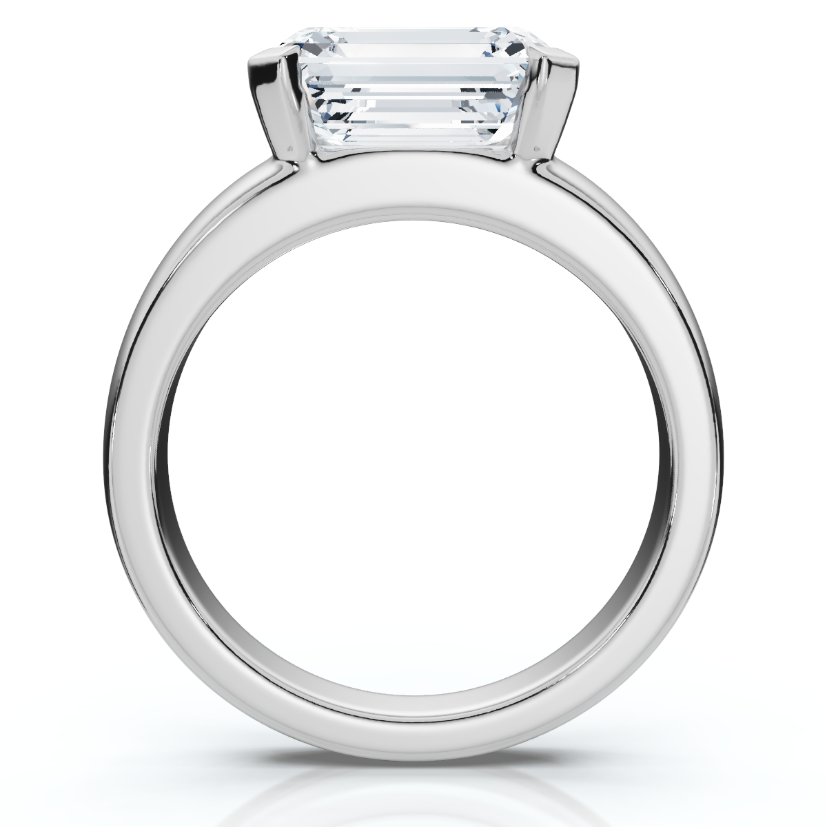 Certified 3Ct East West Emerald Diamond Engagement Ring 14k Gold or Pt Lab Grown (F-G, VS)