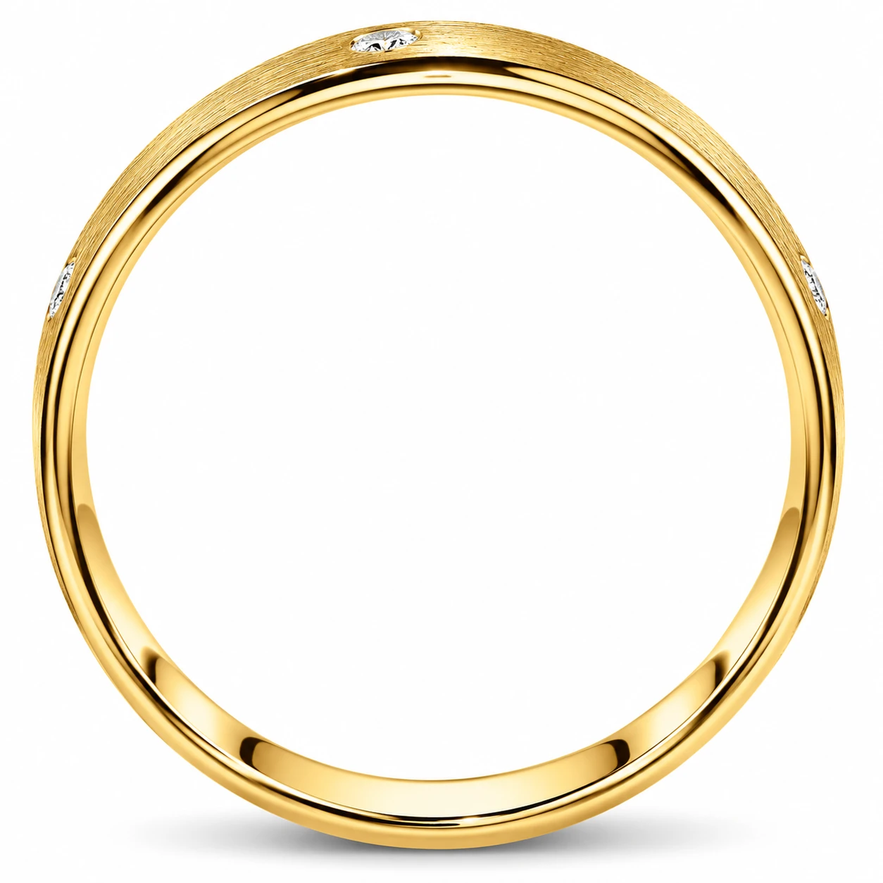 Mens 1/4ct 14K Gold Diamond Comfort Fit Brushed Wedding Ring (G-H, SI)