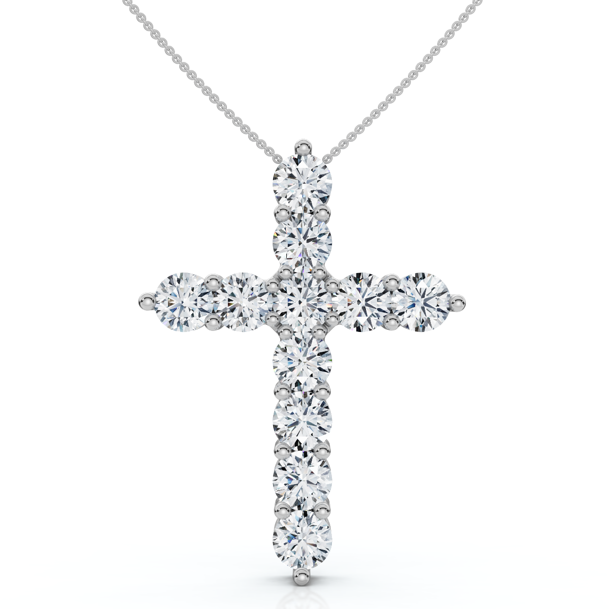 2Ct TW Diamond Cross Women's Necklace 14k Gold Lab Grown 1" Tall (G-H, VS)
