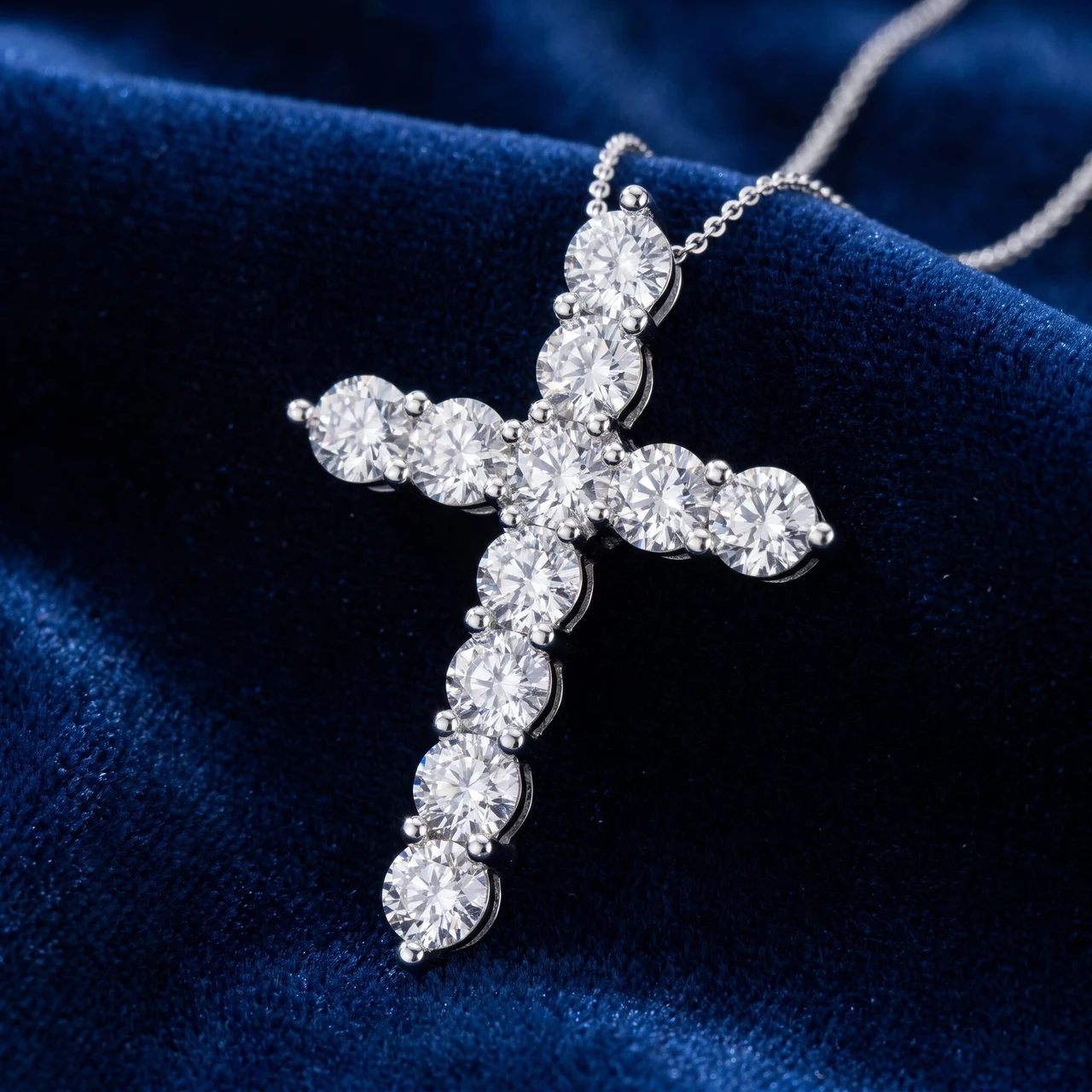 4Ct TW Diamond Cross Pendant 14k Gold Women's 18" Necklace Lab Grown (G-H, VS)