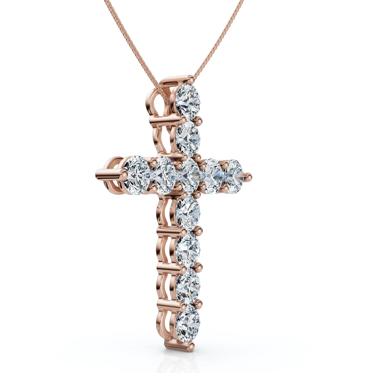 4Ct TW Diamond Cross Pendant 14k Gold Women's 18" Necklace Lab Grown (G-H, VS)
