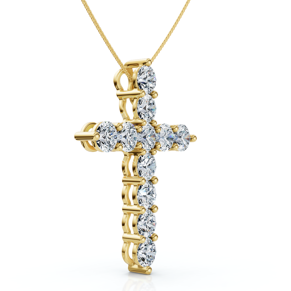 4Ct TW Diamond Cross Pendant 14k Gold Women's 18" Necklace Lab Grown (G-H, VS)