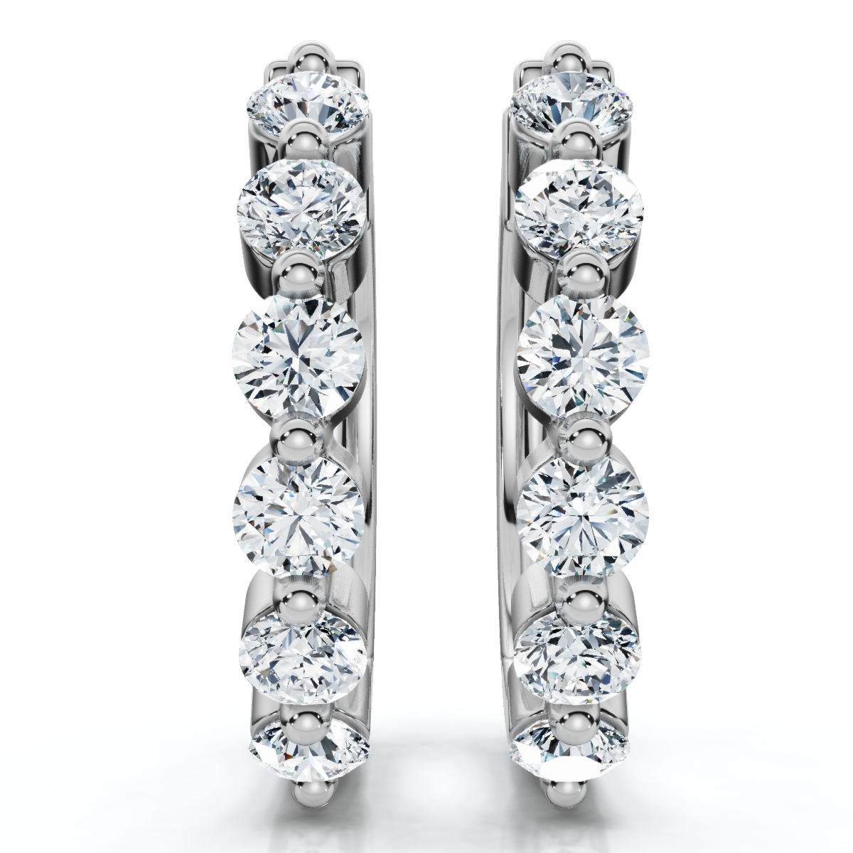 1Ct 6-Stone Diamond Hoops 10k Gold Lab Grown (E-F, VS)