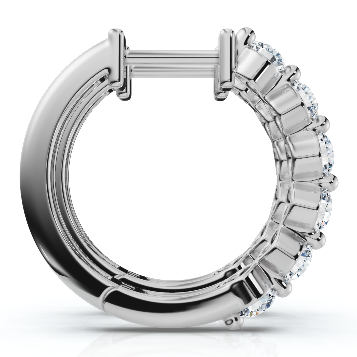 1Ct 6-Stone Diamond Hoops 10k Gold Lab Grown (E-F, VS)