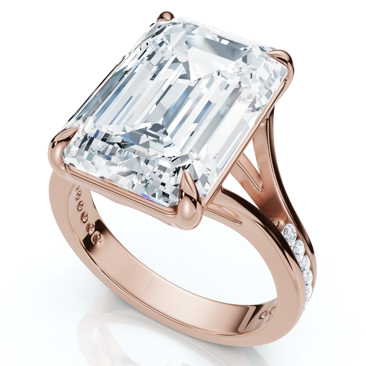Certified 9.20Ct Emerald Cut Sam Diamond Engagement Ring 14k Gold/Pt Lab Grown (F-G, VS)