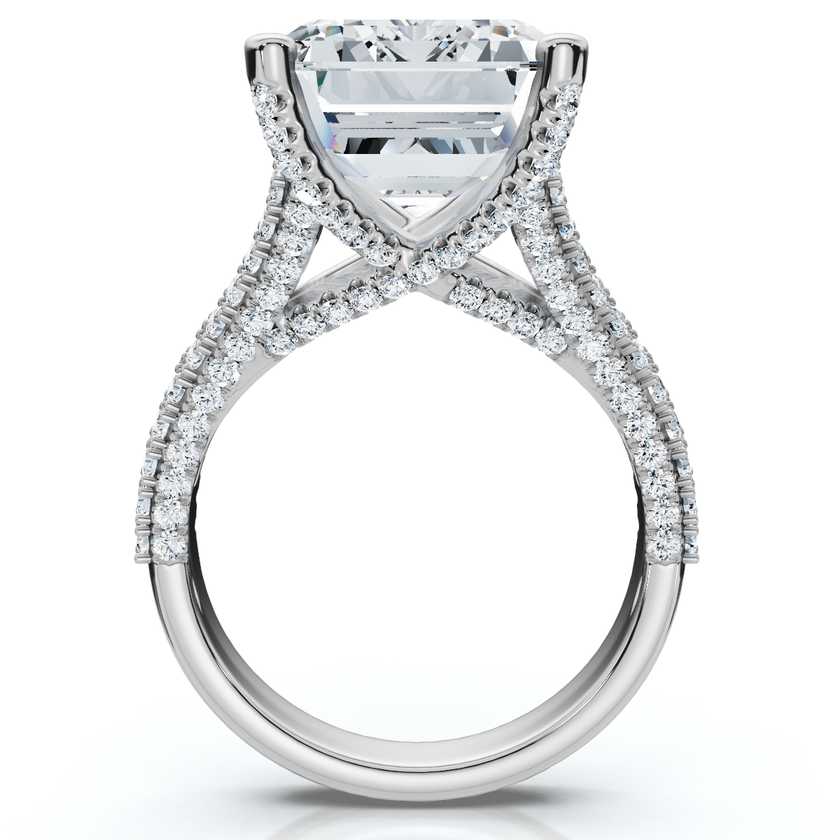 Certified 9.80Ct Aspen Emerald Cut Diamond Engagement Ring 14k Gold Lab Grown (G-H, VS)