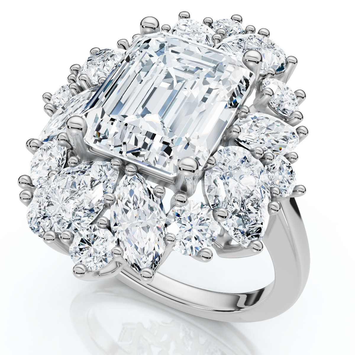 Certified 7Ct High Jewelry Diamond Ring 14k Gold Lab Grown (F-G, VS)