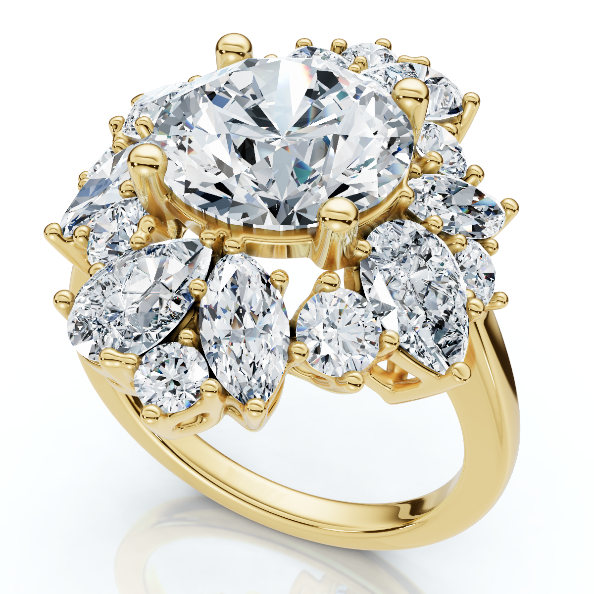 Certified 6.50Ct High Jewelry Diamond Ring 14k Gold Lab Grown (E-F, VS)