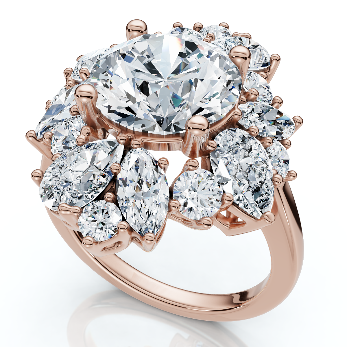 Certified 6.50Ct High Jewelry Diamond Ring 14k Gold Lab Grown (E-F, VS)