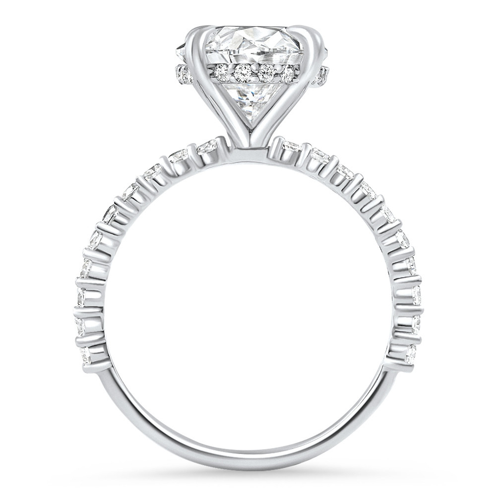 Certified 4.55Ct Oval Diamond Side Halo Engagement Ring 14k White Gold Lab Grown (E-F, VS)