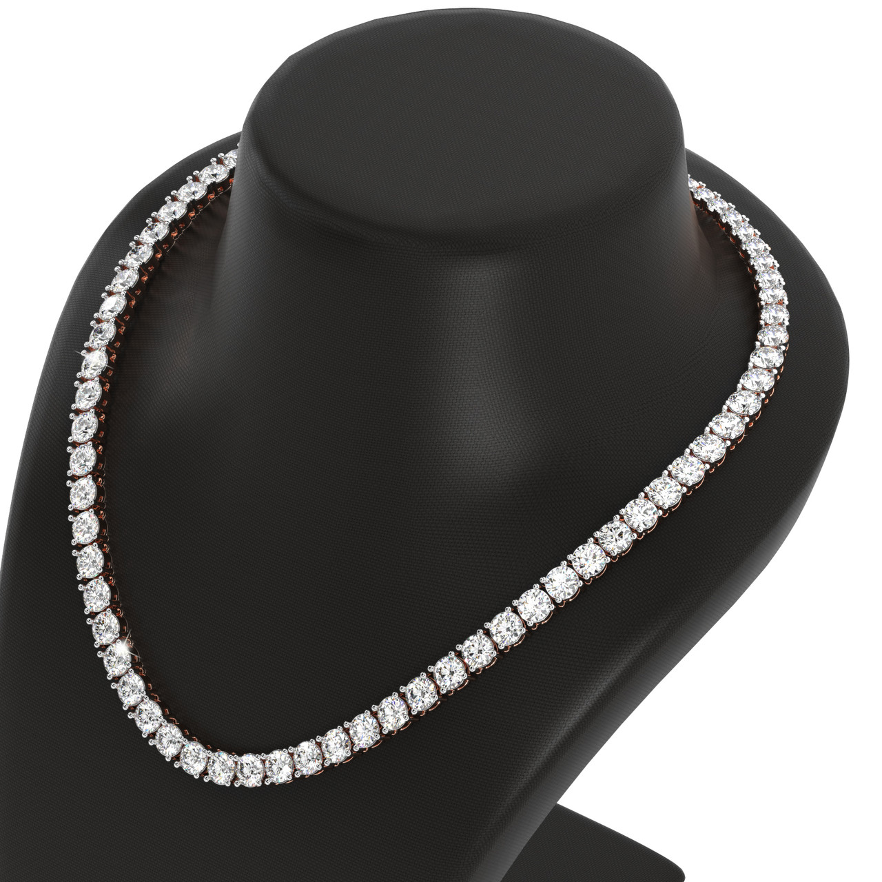 5 - 20Ct Platinum Diamond Tennis Necklace 18